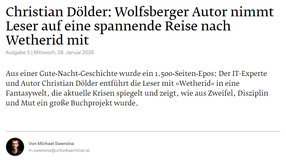 Christian Dölder Pressefoto Unterkärntner Nachrichten